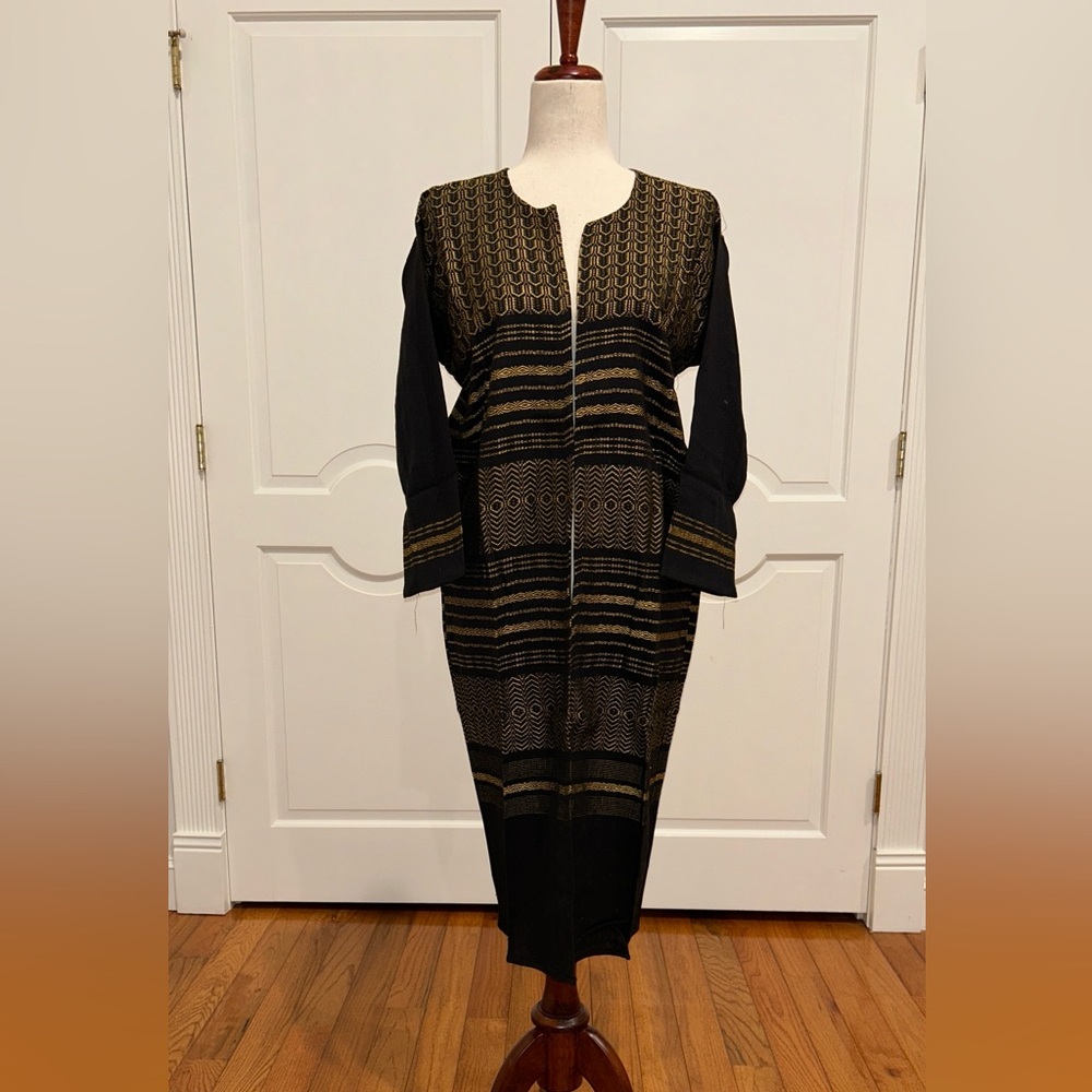 Hand loom vintage long blazer made in Oaxaca mex.